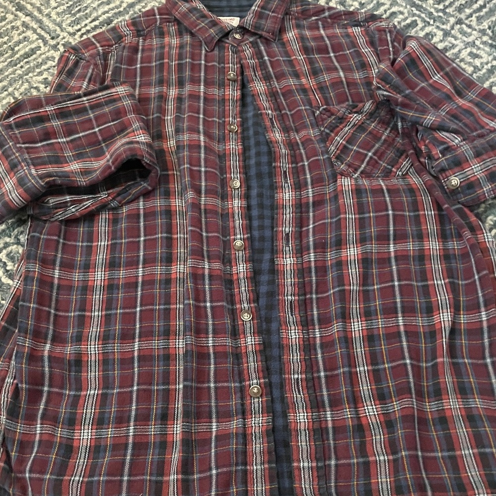 Dark red flannel shirt